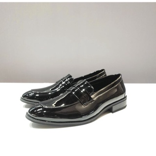 Loafer shoes black รองเท้าหนังเงา ชาย สไตล์เกาหลี