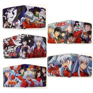 กระเป๋าสตางค์ หนัง PU ใบสั้น ลายการ์ตูนอนิเมะ Inuyasha Killing Shomaru แบบเรียบง่าย สําหรับผู้ชาย และผู้หญิง