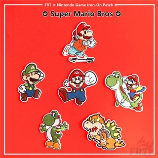 แผ่นแพทช์ปักลาย Super Mario Bros - Nintendo Games 1 ชิ้น Diy สําหรับตกแต่งเสื้อผ้า