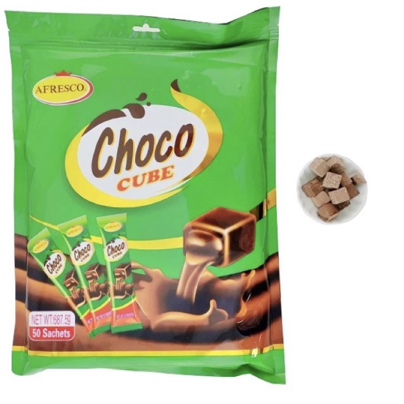 ช็อกโกแลตคิวบ์(Choco cube) 1 ห่อใหญ่ บรรจุ 50 ซอง ราคา ถูกที่สุด ดีลบีเคเค แกลเลอรีภาพที่ 2