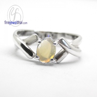 Finejewelthai-แหวนโอปอล-แหวนเงินแท้-แหวนพลอย-พลอยประจำเดือนเกิด-Opal-Silver-Ring-R1184op-ov1 (เลือกสีตัวเรือนได้)