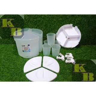 #1303 5.2 L-Ware Rotary 3 in 1 Turntable Drinks Dispenser w/ faucet and  5 small cups