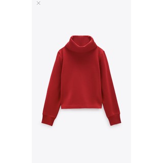 zara เสื้อคอเต่า สีแดง