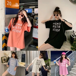 Korean เสื้อ DEMO -Oversize- สีสดใส สไตล์เกาหลีน่ารัก เสื้อยืดนิ่ม แขนสั้นแฟชั่น เนื้อผ้าดี T6655