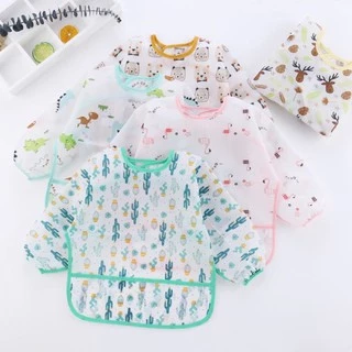 พร้อมส่ง‼️ ผ้ากันเปื้อนเด็ก กันน้ำเสื้อแขนยาว มีถาดรองอาหาร สวมใส่ง่าย เช็ดล้างทำความสะอาดได้