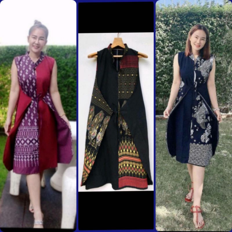 😘ชุดเดรสสวย ผ้าฝ้ายมัดหน้า-มัดหลัง❤ สาวอวบ เผ้าพื้นเมืองเกร๋มากค่ะ