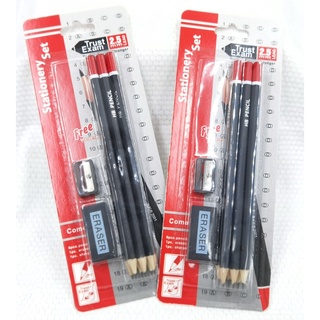 ดินสอไม้ HB สำหรับโรงเรียน แพค 6 แท่ง (คละสี) ดินสอ เครื่องเขียน อุปกรณ์การเรียน ดินสอHB