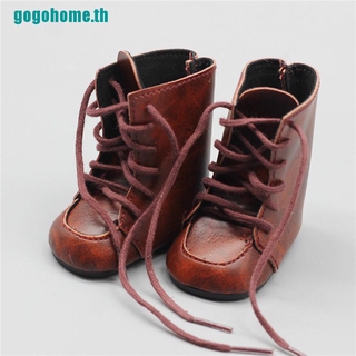 【gogohome】รองเท้าบูท หนัง PU ทรงสูง สําหรับตุ๊กตาอเมริกัน 18 นิ้ว