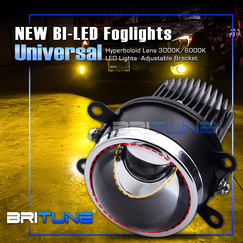 Hyperboloid Bi ไฟ LED หมอก PTF LED Matrix โปรเจคเตอร์เลนส์หมอกโคมไฟ Spotlight กันน้ํา 3 นิ้ว Univers