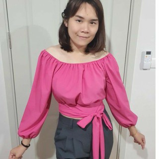 เสื้อสาวอวบ ผูกเอว  อก 32-50