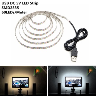 Usb Led Strip 5V Smd2835 Led สายไฟตกแต่งพื้นหลังทีวี 1 เมตร 2 เมตร 3 เมตร 4 เมตร 5 เมตร Diy 2835