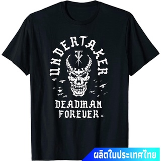 เสื้อยืดผ้าฝ้ายพิมพ์ลายขายดี [S-5XL]มวยปล้ำอาชีพ มวย มวยปล้ำลีก อเมริกา WWE Undertaker Deadman Forever T-Shirt คอกลม แฟช