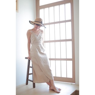 Hemper - Hemp Long wrap dress เดรสกระโปรงป้ายผ้าใยกัญชงผ้าธรรมชาติ 100% สไตล์มินิมอล ห้ามพลาดกับหน้าร้อนนี้