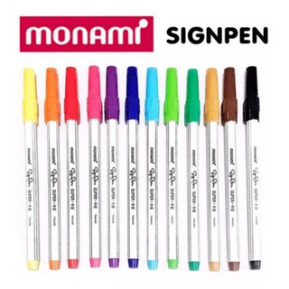 ปากกาสีน้ำ ปากกาเมจิก Monami Sign Pen SUPER ปากกาสี (1ด้าม) สีเมจิก ปากกาเมจิ
