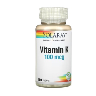 Solaray, Vitamin K 100 mcg 100 Tablets