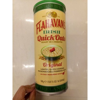 ( พร้อมส่ง )Flahavan Irish Quick Oats ข้าวโอ๊ต อบกรอบ ฟลาฮาวาน 500กรัม