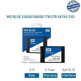 โซลิดสเตทไดรฟ์ WD SSD BLUE 250GB 500GB 1TB 2TB 2.5 นิ้ว สําหรับคอมพิวเตอร์ แล็ปท็อป