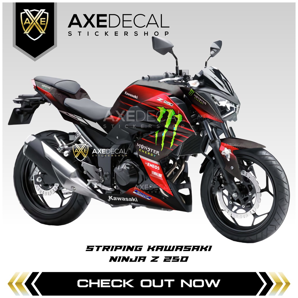 นินจาแบบกําหนดเอง Z 250 Striping / รูปลอกสต็อก Ninja Z 250 / Kawasaki / สติ๊กเกอร์