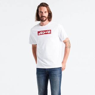 สไตล์ใหม่ เสื้อ Levis® Oversized Graphic Tee - WHITE คอกลมสามารถปรับแต่งได้