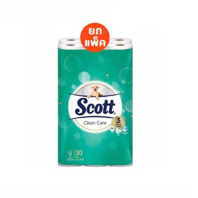 สก๊อตต์ คลีนแคร์ กระดาษชำระ หนา3ชั้น ขนาด30ม้วน SCOTT CLEAN CARE Toilet Tissue 3 Ply 30 Rolls