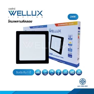 WELLUX โคมไฟดาวน์ไลท์อลูมิเนียมติดลอย 12W 18W 24W แสงขาว แสงวอร์ม LED Downlight surface Panel