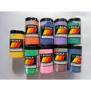 Scala สีสกรีนเสื้อ สีลอย ขนาด 0.2kg ( Cloth Painting , Screening s Colour ) (1 ขวด)