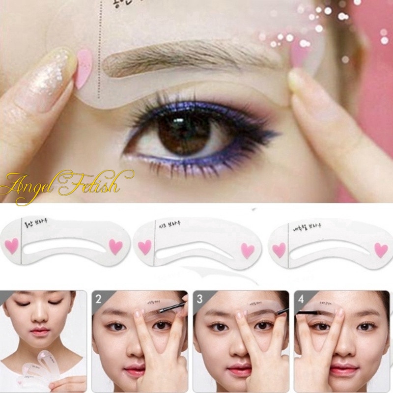 🔥พร้อมส่ง🔥แผ่นแม่แบบ สำหรับใช้เขียนคิ้ว 1ชุด 3ชิ้น