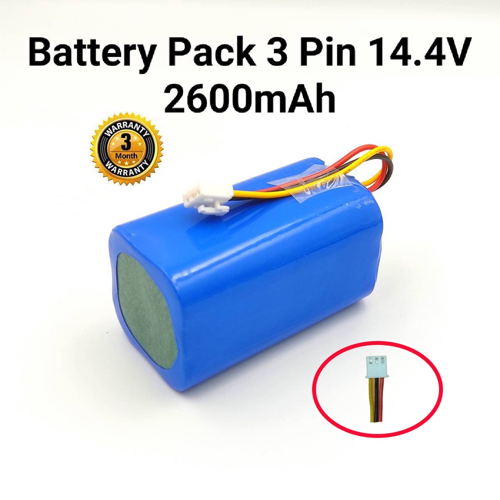 แบตเตอรี่หุ่นยนต์ทำความสะอาด Connector XHB 3Pin / ABIR petvac365 14.4V 2,600mAh