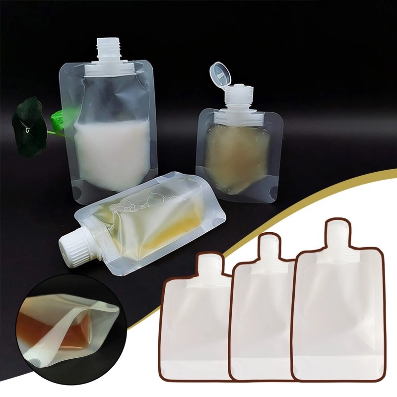 [30/50/100ml Portable Travel Lotion Clamshell Packaging Bag] [ถุงบรรจุภัณฑ์ผลิตภัณฑ์ดูแลผิว Matte Frosted White] [กระเป๋าเก็บเครื่องสำอาง] [ถุงซีลกันฝุ่นสำหรับน้ำยาฆ่าเชื้อ &amp; น้ำมันหอมระเหย &amp; แชมพู]