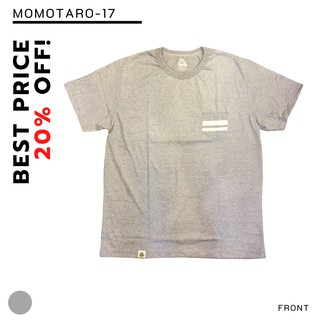 เสื้อยืด MOMO - สีเทาอ่อน มีกระเป๋า [MM17]