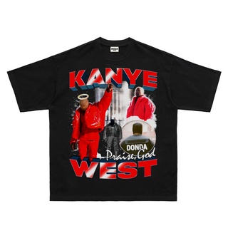 [S-5XL] เสื้อยืดแขนสั้น พิมพ์ลาย Kanye West Kanye สไตล์ฮิปฮอป แฟชั่นวินเทจ