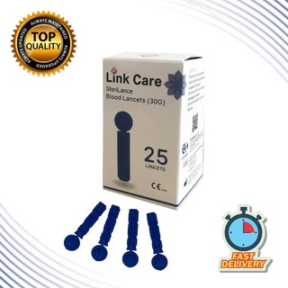 เข็มเจาะเลืขนาด Link Care Lancets ขนาด 30G (25 ชิ้น) สำหรับเครื่องตรวจน้ำตาล เครื่องตรวจเบาหวาน