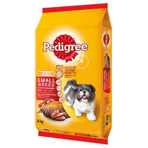 Pedigree เพดดิกรี อาหารสุนัข สำหรับสุนัขพันธุ์เล็ก รสเนื้อวัว เนื้อแกะ และผัก ขนาด 8กิโลกรัม เพดดีกร