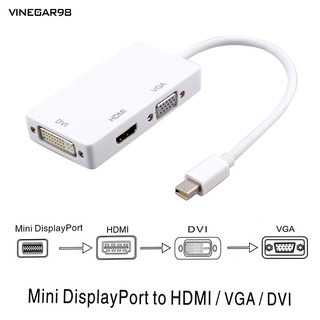 3 in 1 Thunderbolt Display Port VGA DVI อะแดปเตอร์สายเคเบิ้ล