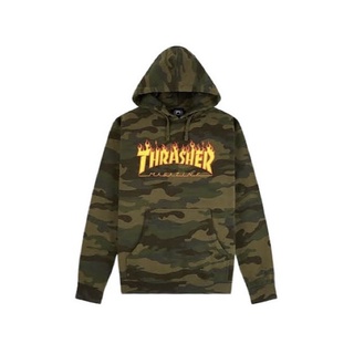 THRASHER - FOREST CAMO FLAME HOODIE