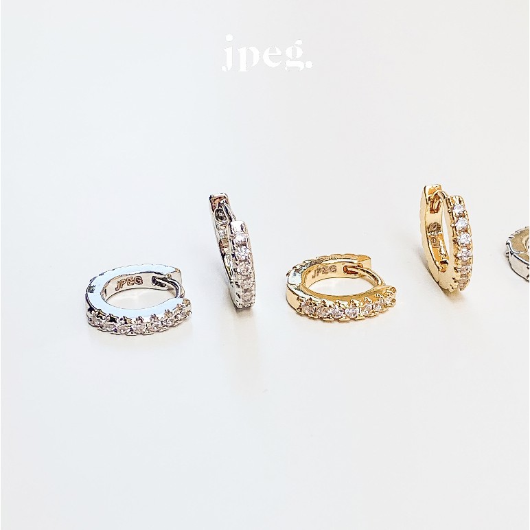 JPEG White - Small Almost Hoop Earring