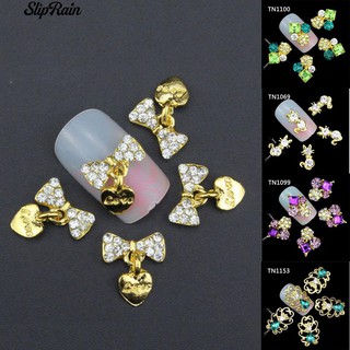 🌹♥ 10 ชิ้น 3D Nail Art จิวเวลรี่ Rhinestones Glitter Tips เครื่องมือตกแต่ง DIY