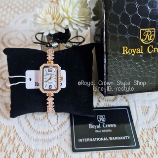 นาฬิกาข้อมือ Royal Crown นาฬิกาประดับเพชรสวิตแท้เกรดพรีเมี่ยมสวยมากค่ะ,กันน้ำ,มีบัตรับประกัน1ปี,จัดส่งพร้อมกล่องครบ