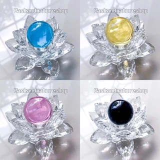 ฐานดอกบัวคริสตัลขนาด9เซนใส่เทียนหรือลูกแก้ว(ไซส์S)