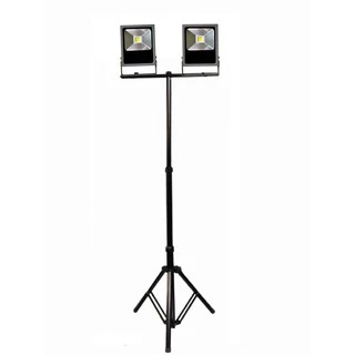ขาตั้งโคมไฟสปอร์ตไลท์ LED Spotlight (สีดำ สีเหลือง) 2 หัวติดได้สองด้านซ้ายขวา สูง1.6เมตร และ 2.0เมตร