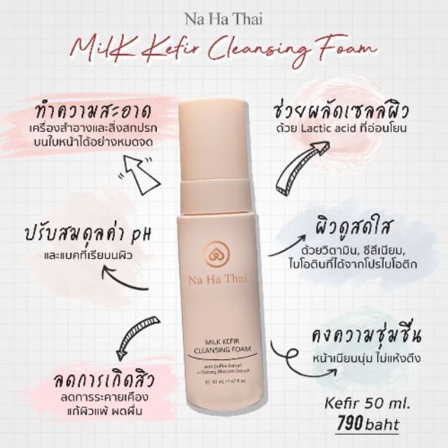 ส่งฟรี NaHaThai Milk Kifer Cleansing Foarm