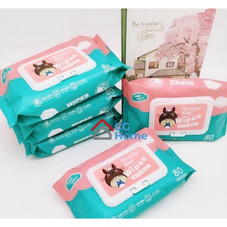 Baby Wipes กระดาษทิชชู่เปียก ทิชชู่ขนาดพกพา สำหรับเด็กและผู้ใหญ่ สำหรับผิวแพ้ง่าย 80 แผ่น