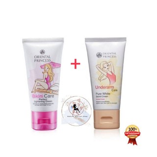 Oriental Princess แพ็คคู่ Bikini Care Perfect Lightening Cream 50g. &amp; Underarm Care Pure White Secret Cream