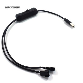 ☼Wt อะแดปเตอร์แปลงสายเคเบิ้ล USB เป็น 4 Pin 5V 2 ทาง สําหรับพัดลมคอมพิวเตอร์ PC