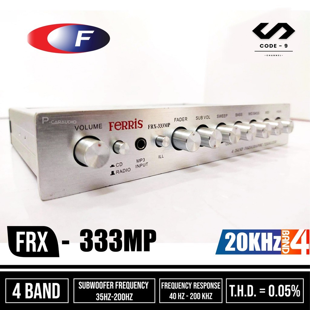 ปรีแอมป์ FERRIS FRX-333MP 4 Band Paragraphic Equalizer 4Band ค่าความถี่เพี้ยนต่ำมาก ปรับเสียงดี