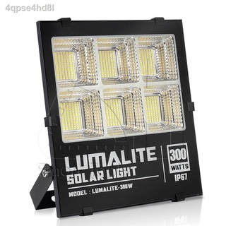 ❀✤✉LUMALITE ไฟโซล่าเซลล์ ไฟสปอร์ตไลท์ 300W Solar Cell LED Solarlight, Spotlight รุ่นใหม่ 6ช่อง ดีไซน์ใหม่ กันน้ำ IP67 วั