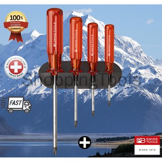 ชุดไขควง ปากแฉก 4 ขนาด PB Swiss Tools รุ่น PB 242 พร้อมที่แขวนผนัง ของแท้100%