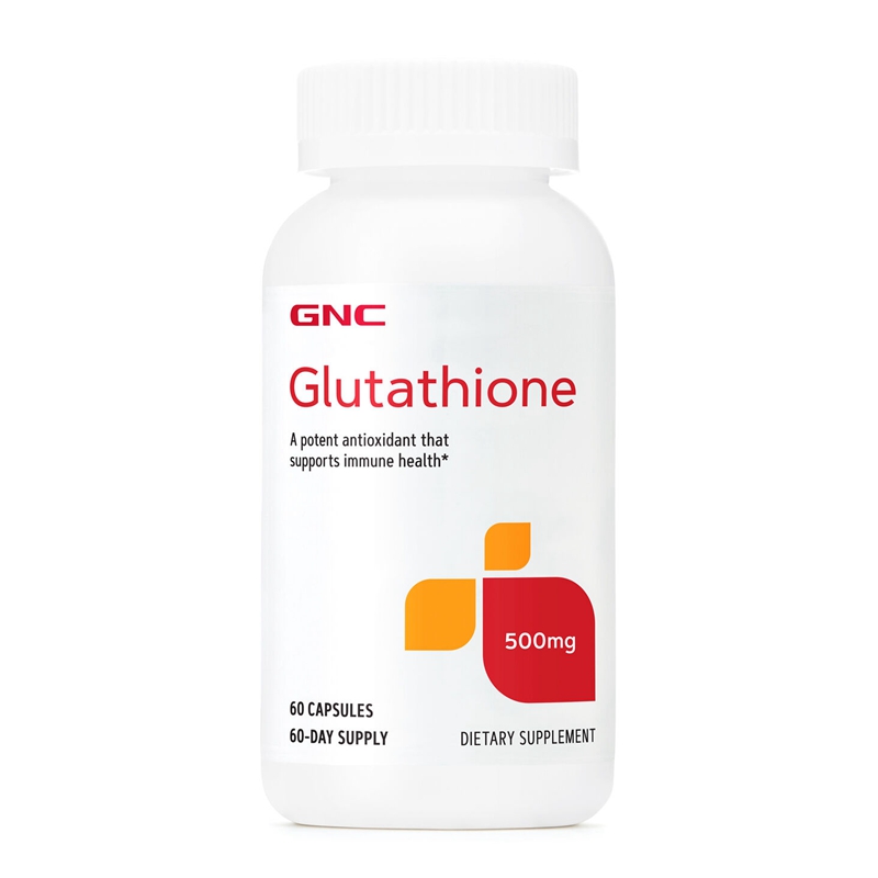 GNC Glutathione 500mg 60 Capsule Anti Aging สหรัฐ กลูตาไธโอนแคปซูล 500 มก ต่อต้านริ้วรอย ผิวขาวขึ้น