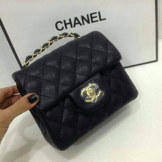 👜CHANEL 6"หนังคาร์เวียร์