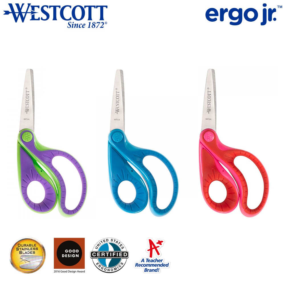 Westcott กรรไกร 5 นิ้ว รุ่น ergo jr.ปลายแหลม (มีให้เลือก 3สี) #16671